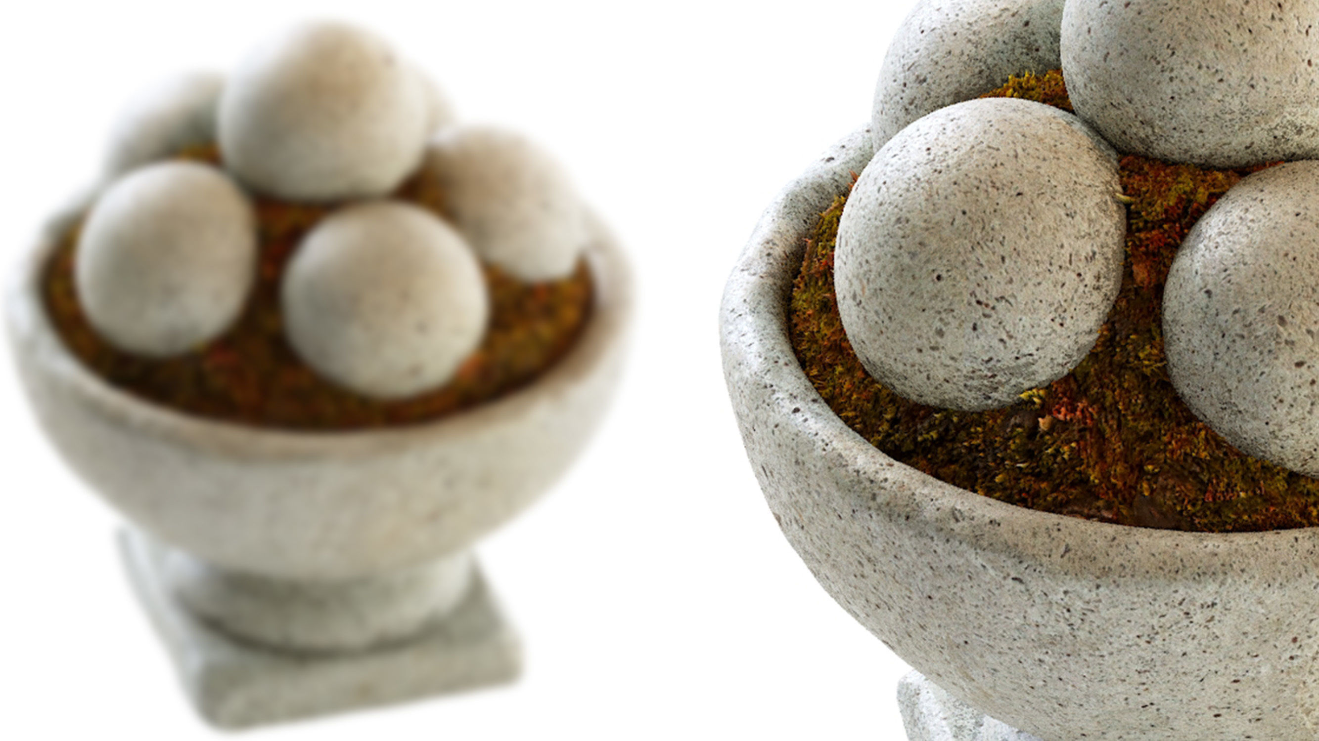 Hand Cast Hypertufa Centerpiece with Preserved Moss   3D model_12