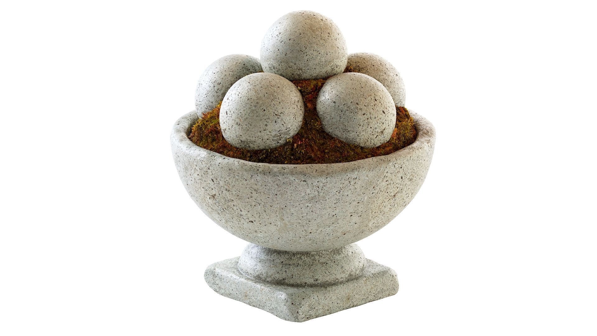 Hand Cast Hypertufa Centerpiece with Preserved Moss   3D model_8