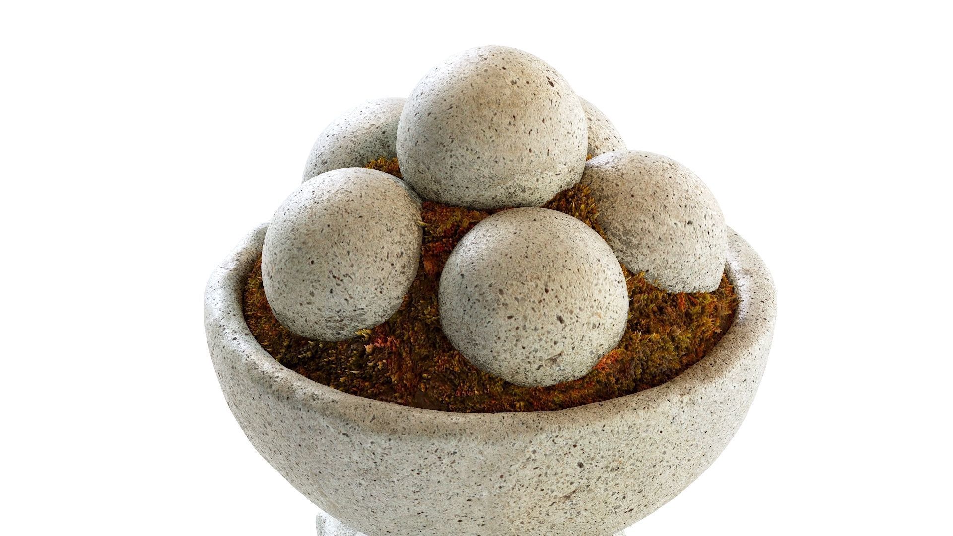 Hand Cast Hypertufa Centerpiece with Preserved Moss   3D model_10