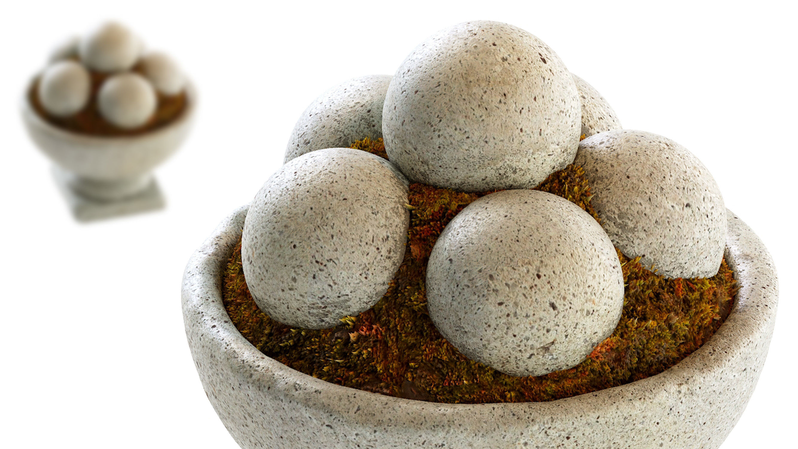 Hand Cast Hypertufa Centerpiece with Preserved Moss   3D model_13