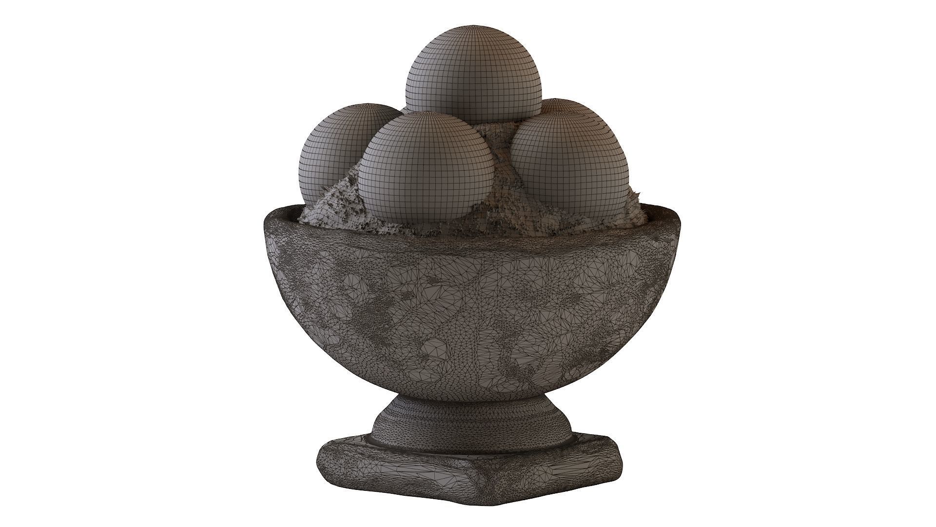 Hand Cast Hypertufa Centerpiece with Preserved Moss   3D model_14