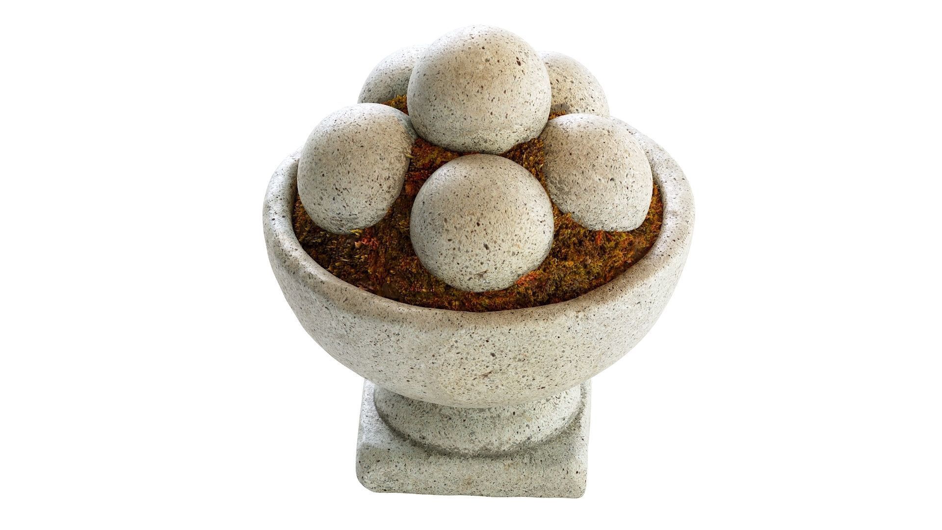 Hand Cast Hypertufa Centerpiece with Preserved Moss   3D model_6