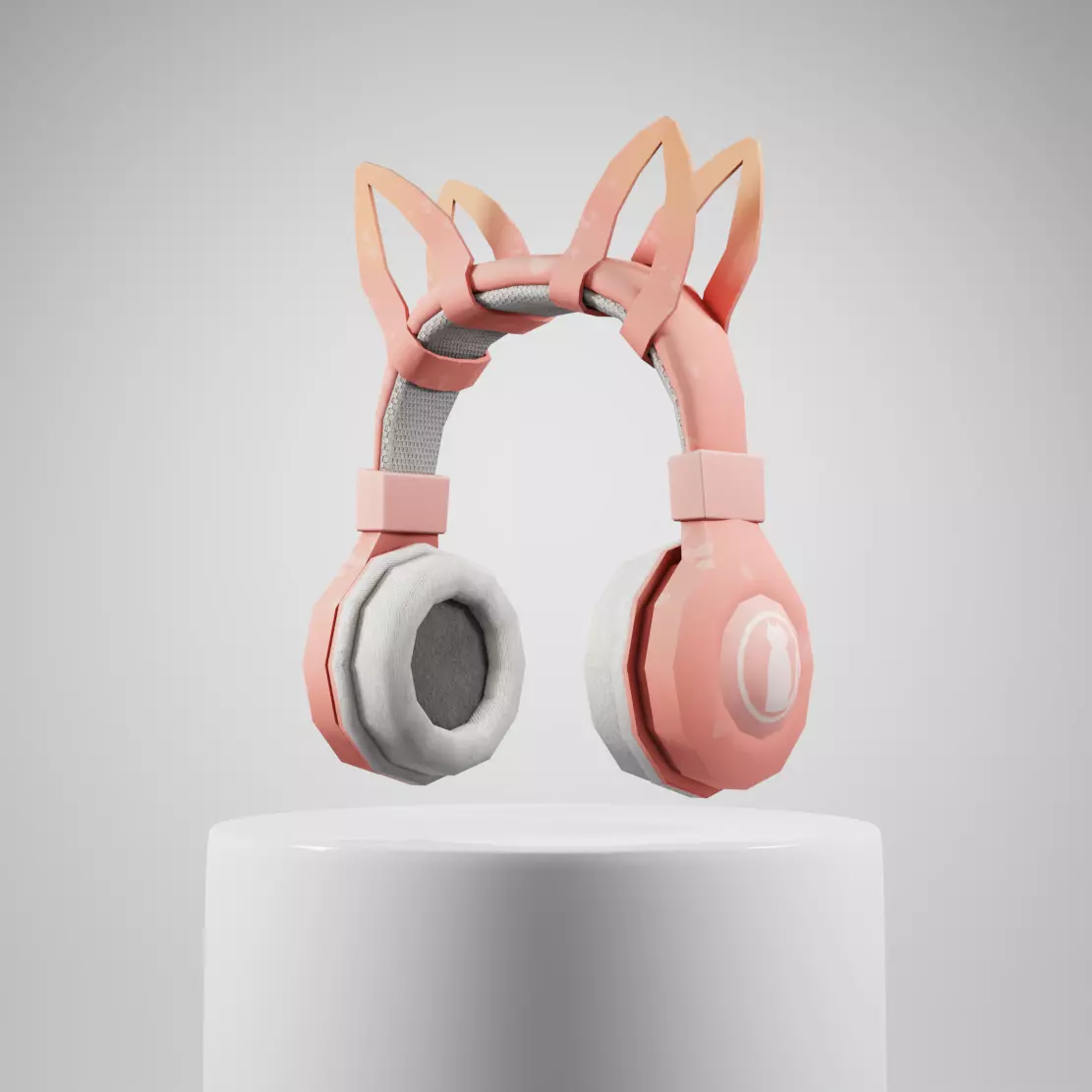 Cat Headphone Low-poly 3D model