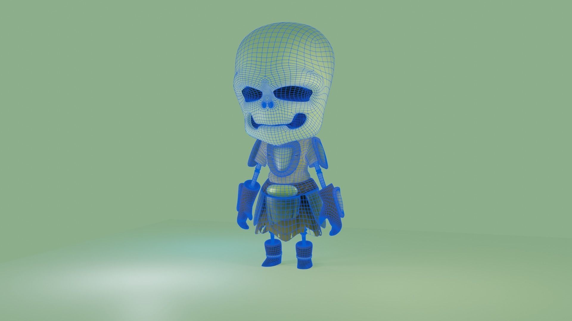 Stylized Skeleton Low-poly 3D model_5