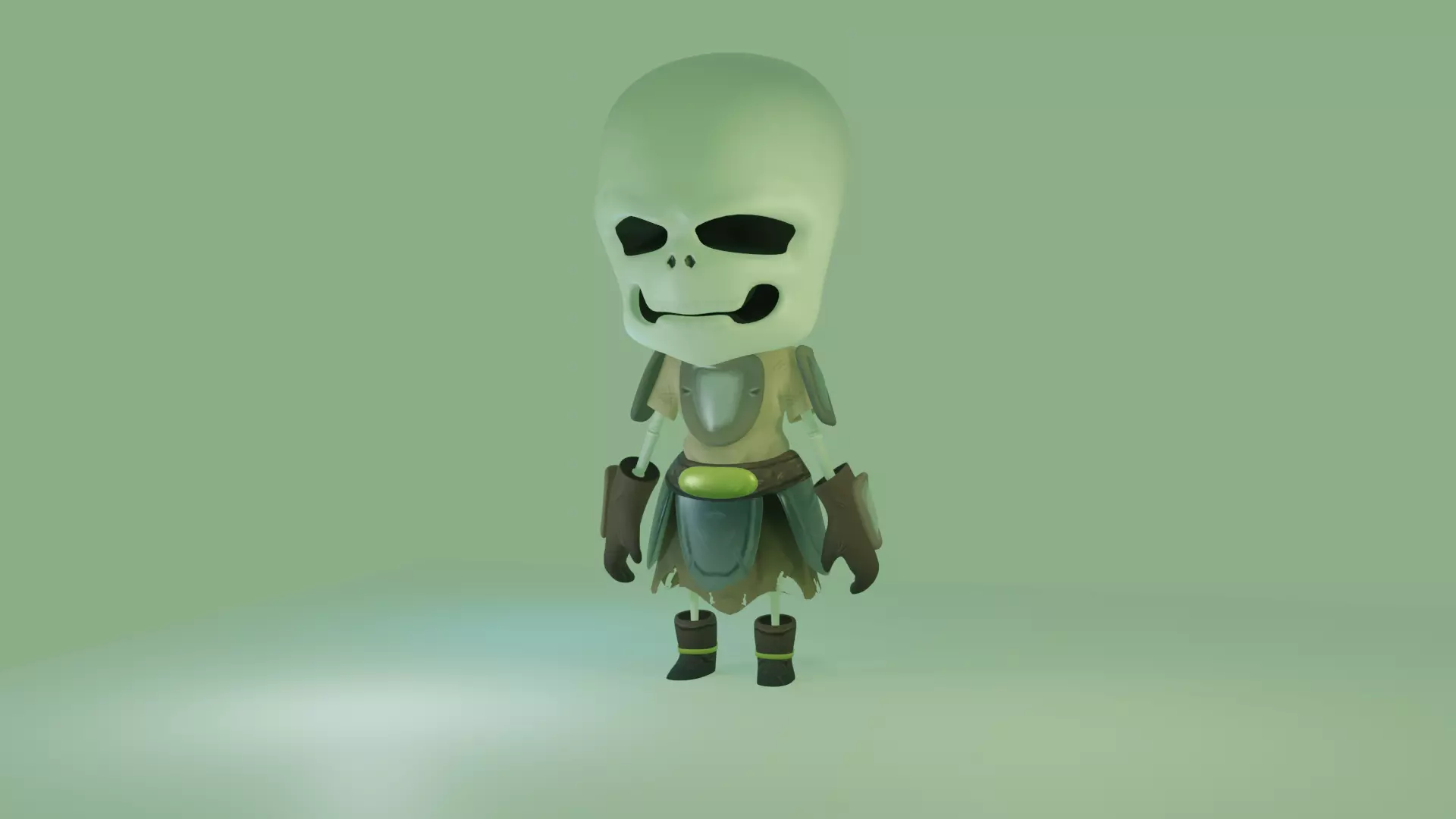 Stylized Skeleton Low-poly 3D model_0
