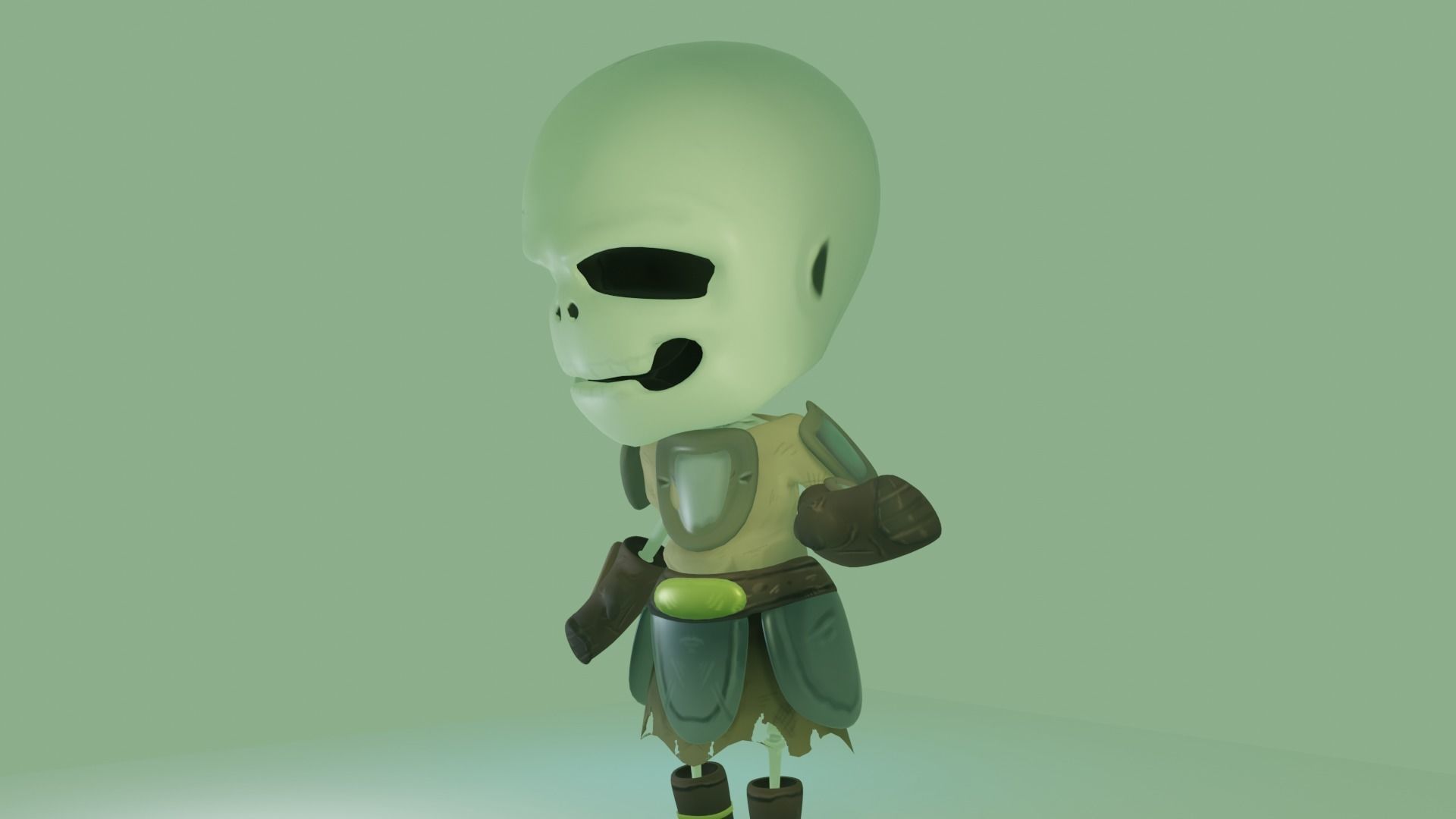 Stylized Skeleton Low-poly 3D model_3
