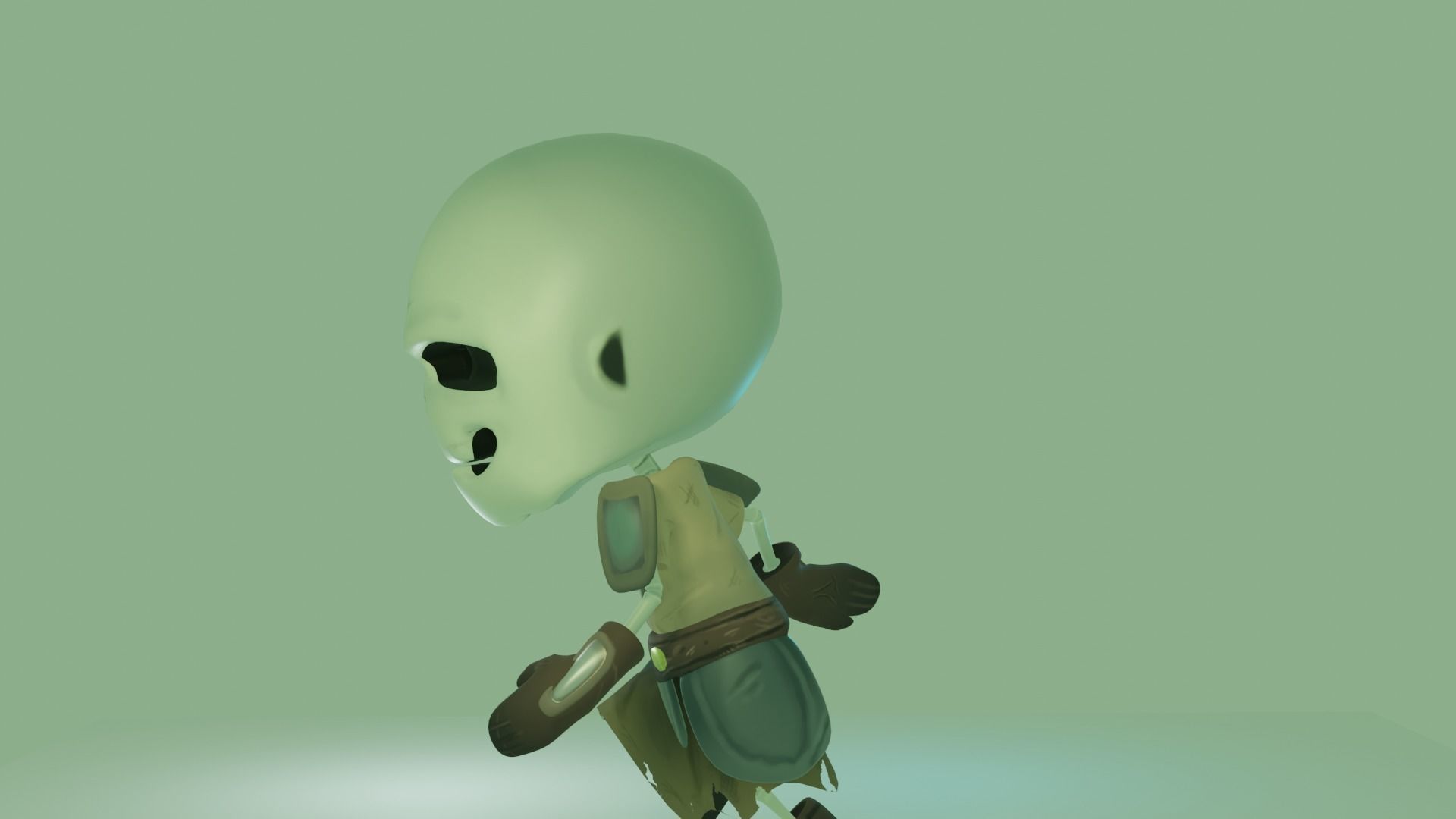 Stylized Skeleton Low-poly 3D model_4