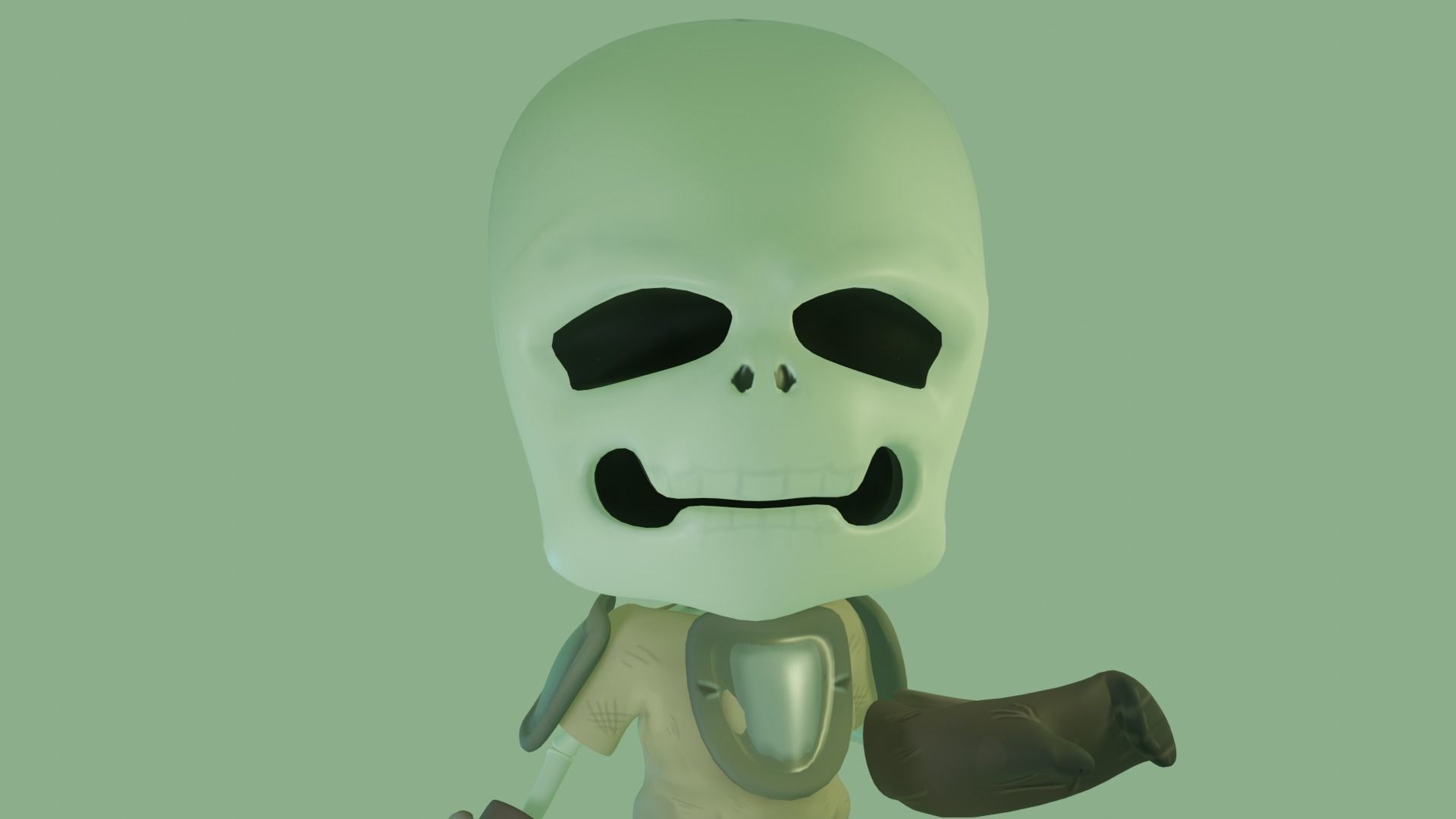 Stylized Skeleton Low-poly 3D model_2