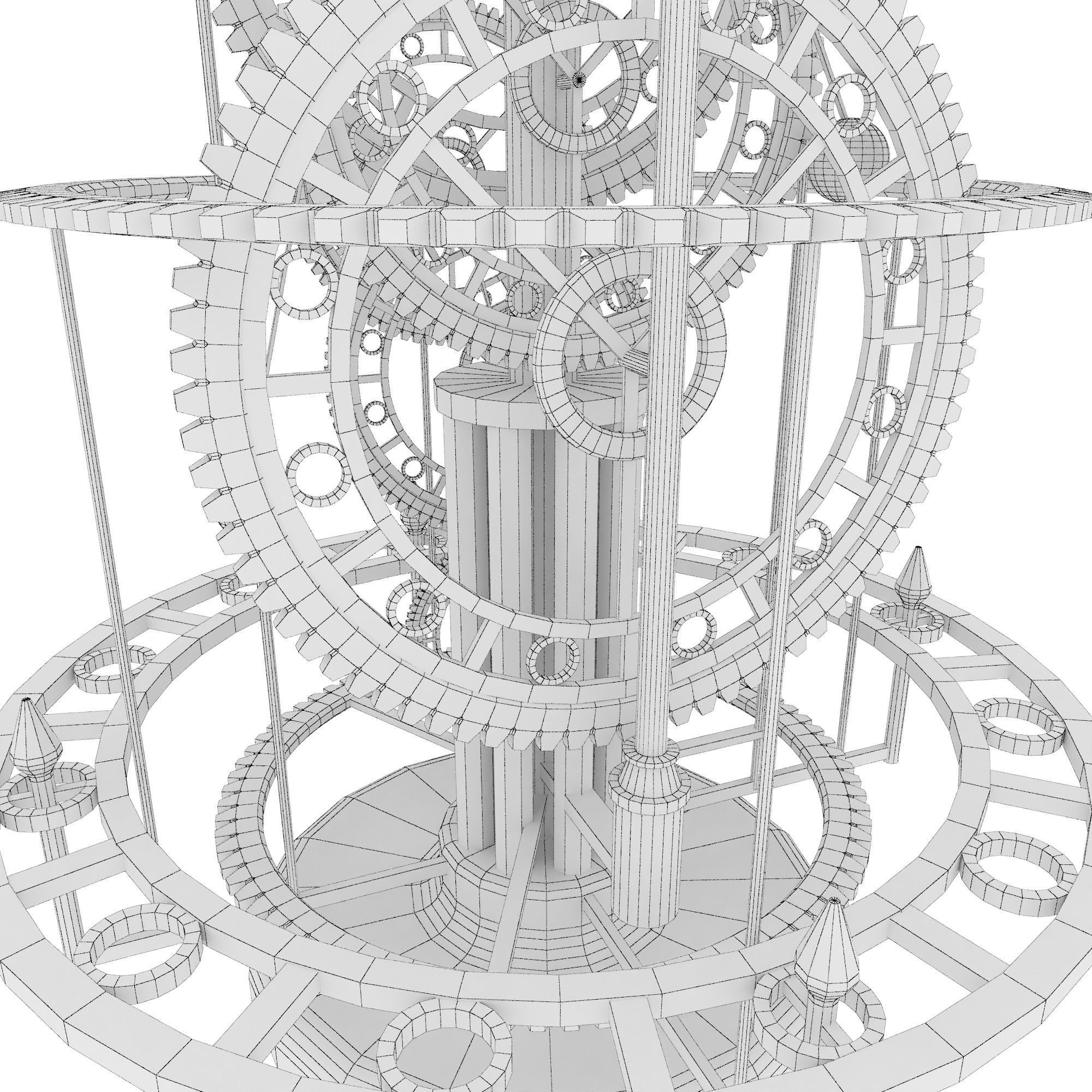 Gear Clock 3D model_3