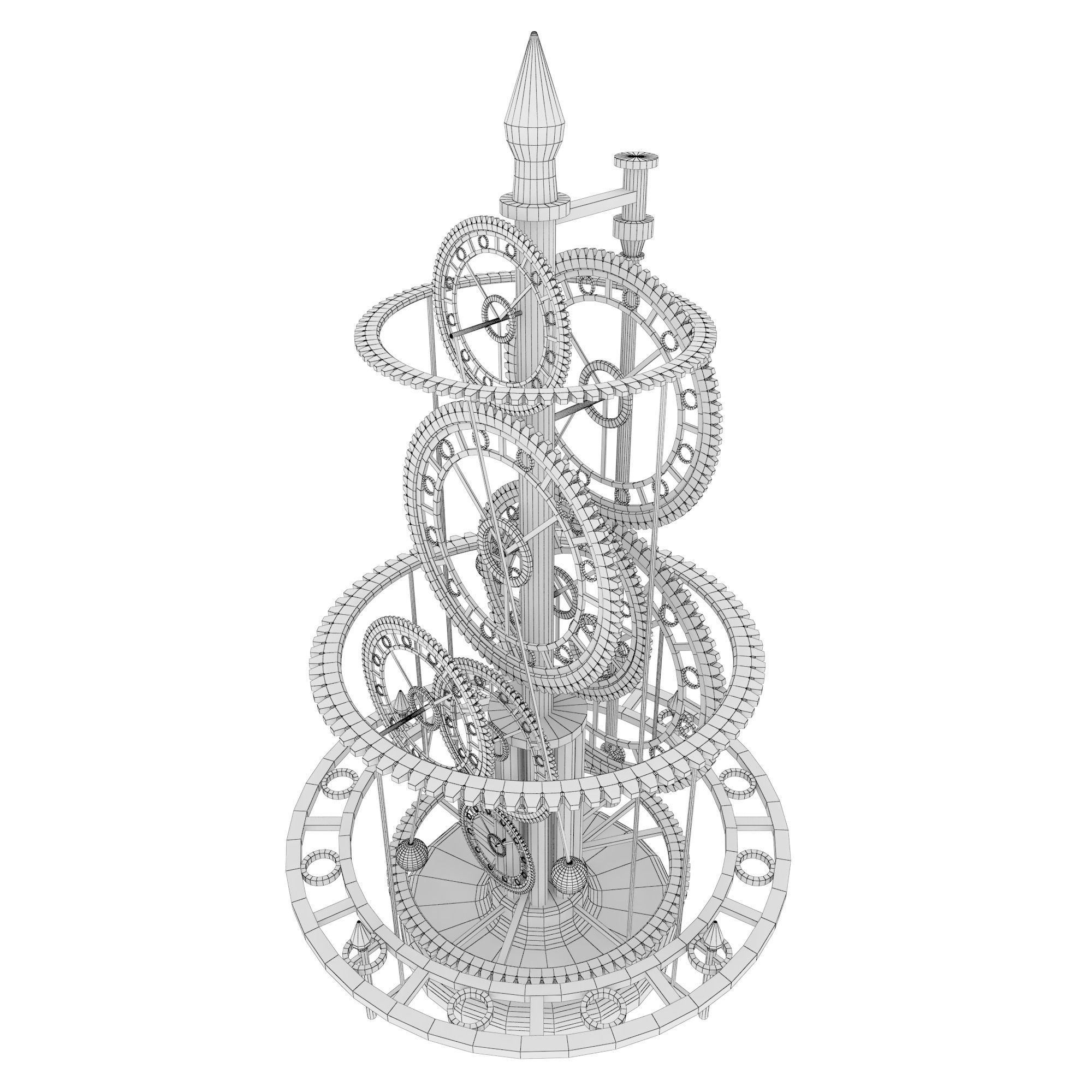 Gear Clock 3D model_7