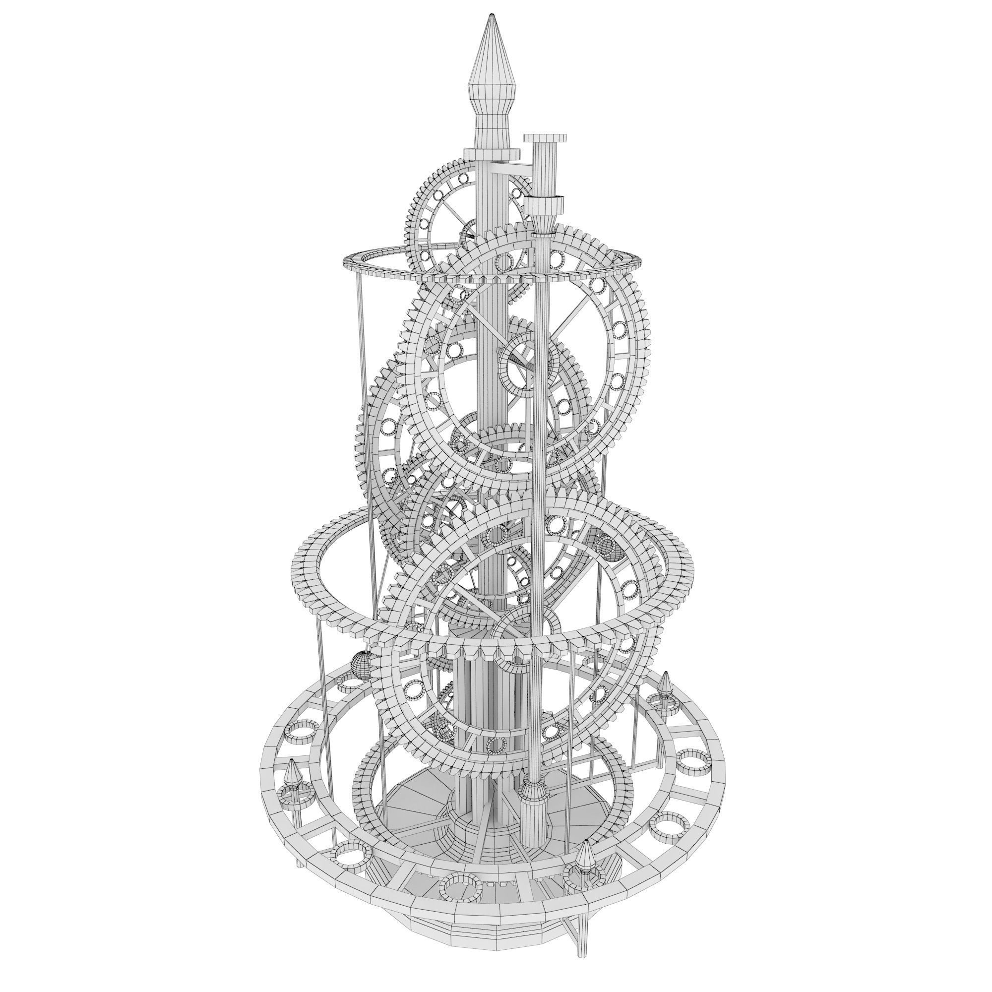 Gear Clock 3D model_1