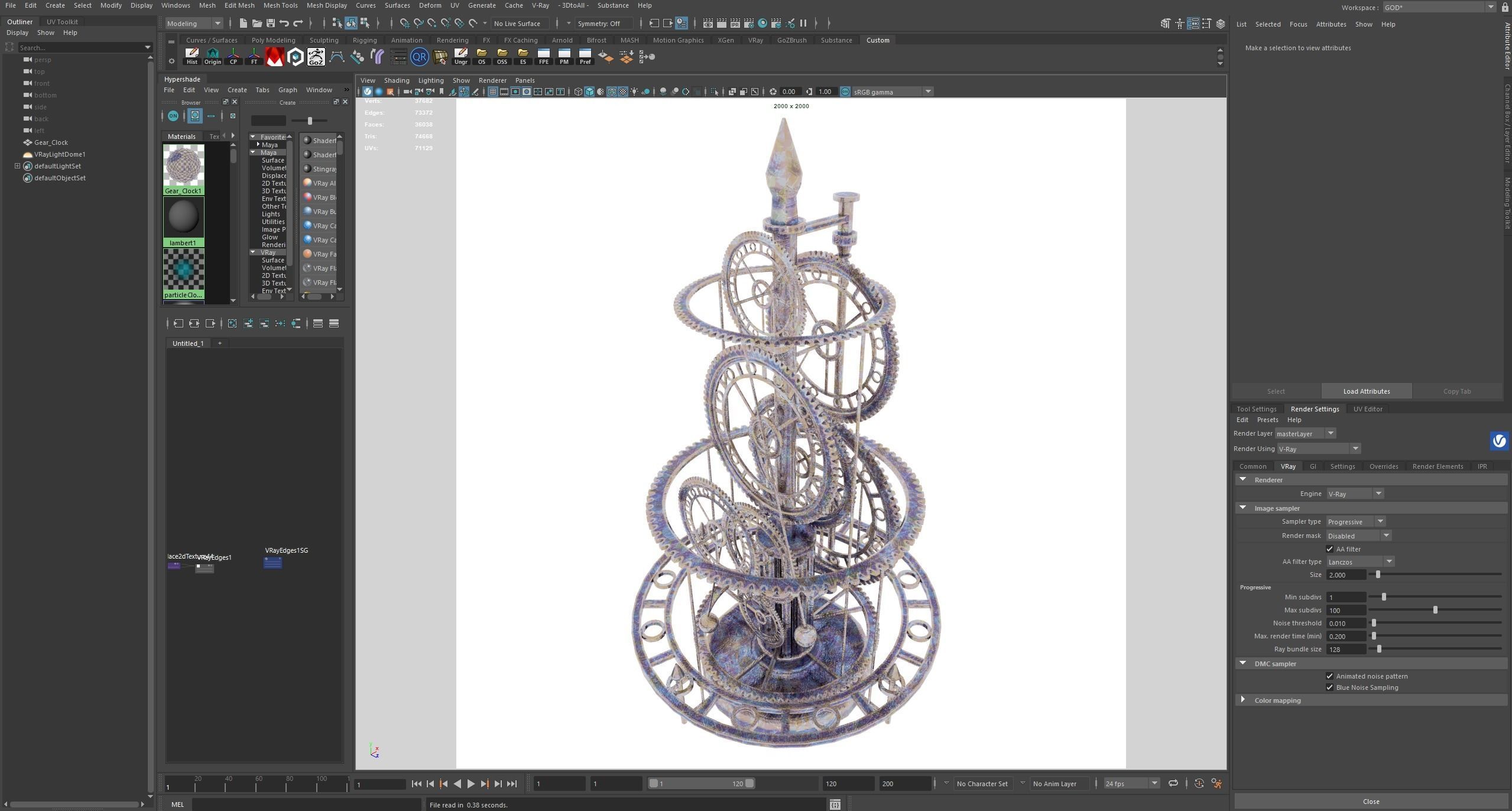 Gear Clock 3D model_10