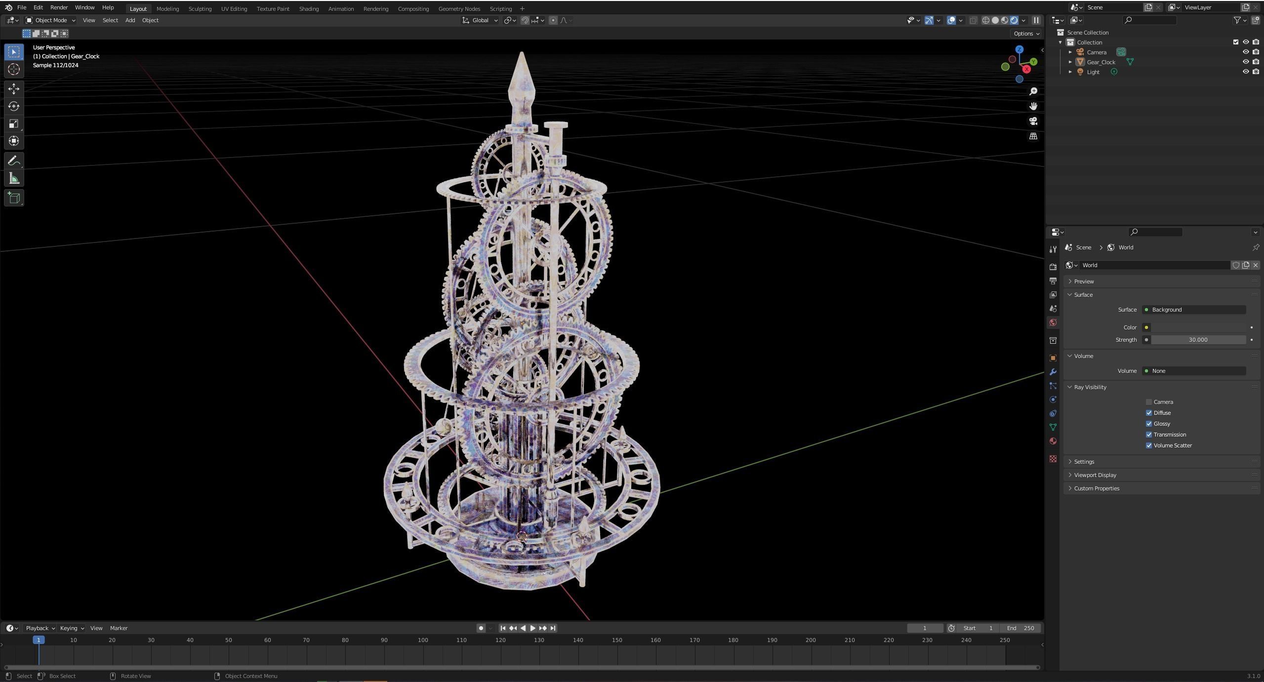 Gear Clock 3D model_8