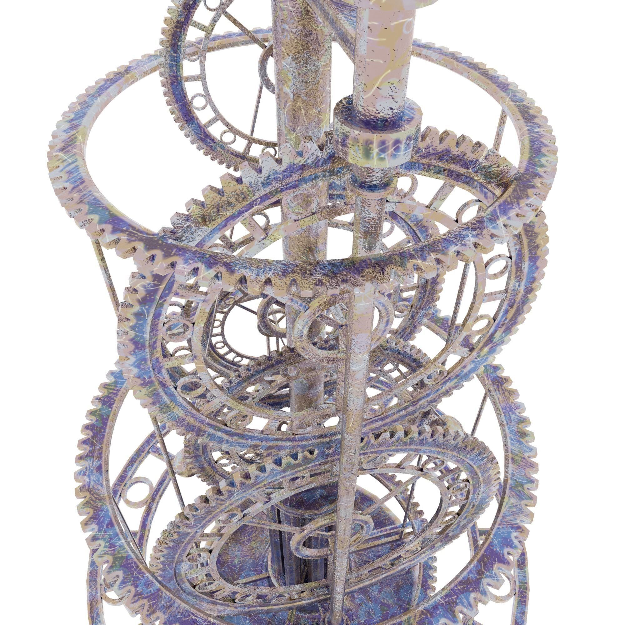 Gear Clock 3D model_4