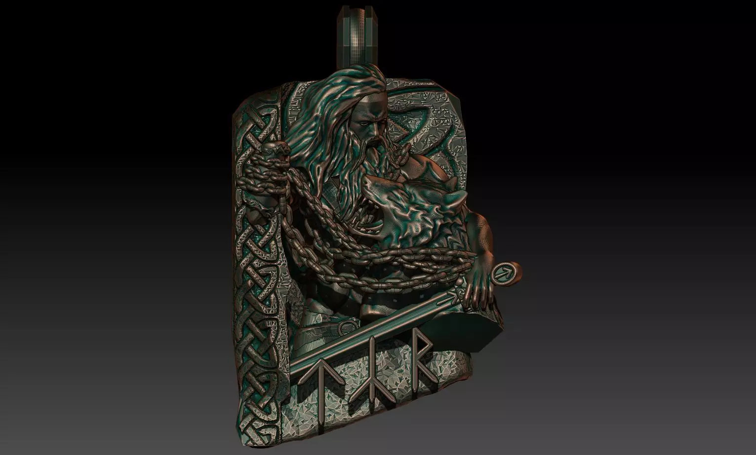 Tyr pendant 3D print model_0