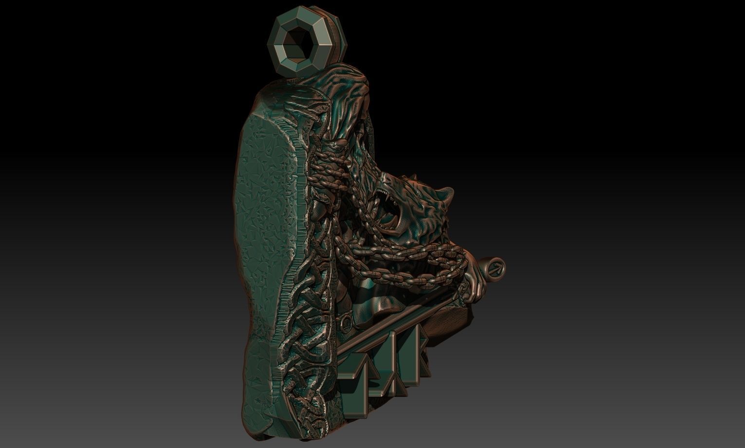 Tyr pendant 3D print model_3