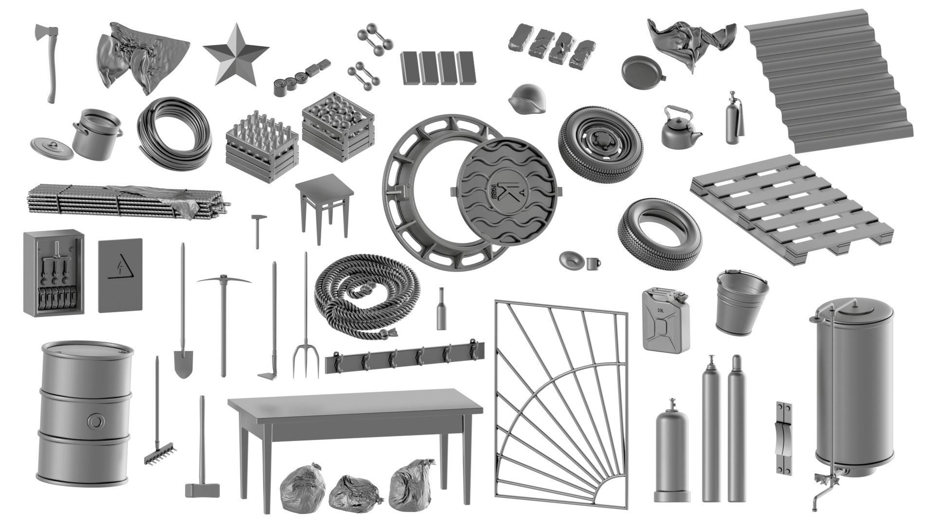Soviet Warehouse Diorama Pack  3D print model_1