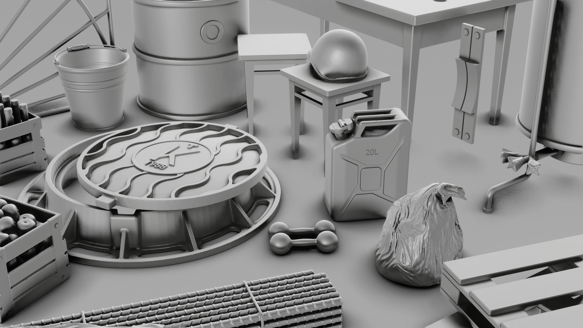 Soviet Warehouse Diorama Pack  3D print model_7