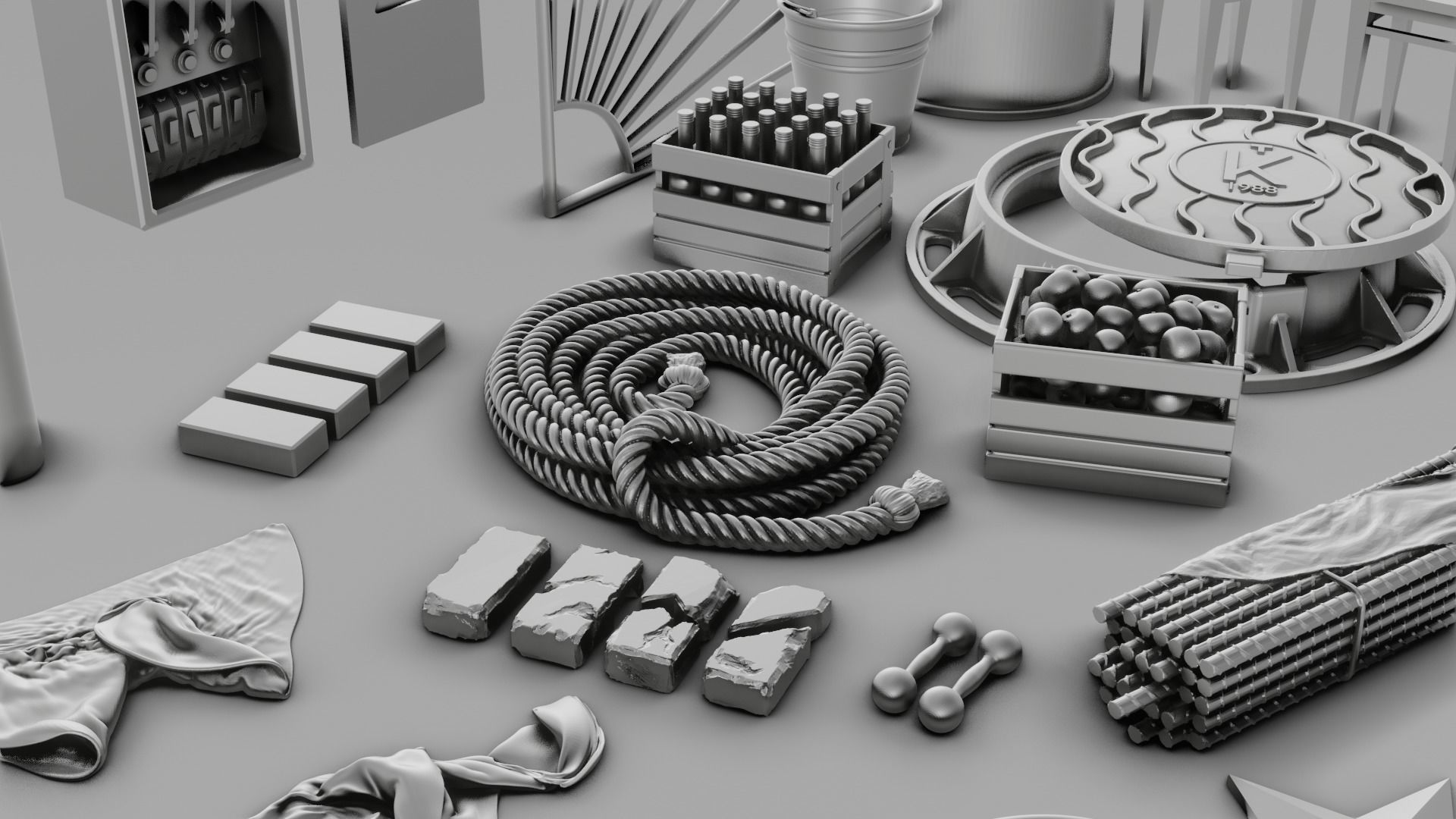 Soviet Warehouse Diorama Pack  3D print model_8