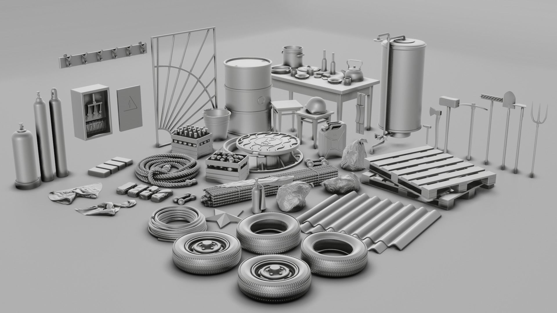 Soviet Warehouse Diorama Pack  3D print model_3