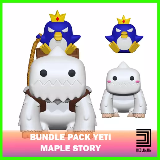 Kit Bundle Pack Yeti Penguin Rider Maple Story Funko Pop 3D print model_0