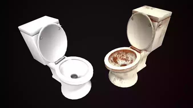 TOILET CLEAN AND DIRTY CARTOON