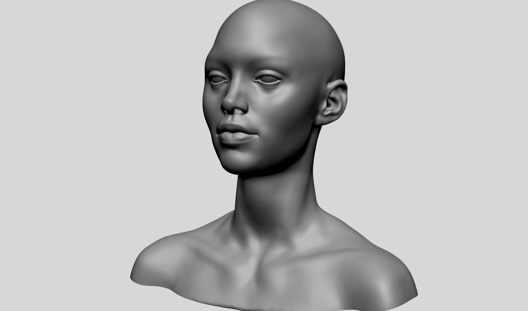 Female Head Basemesh v2 3D model_7