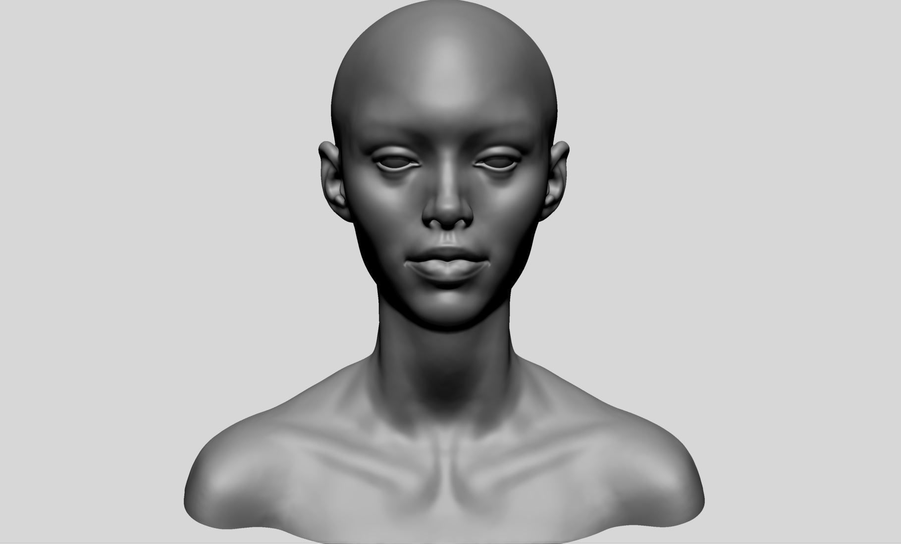 Female Head Basemesh v2 3D model_8