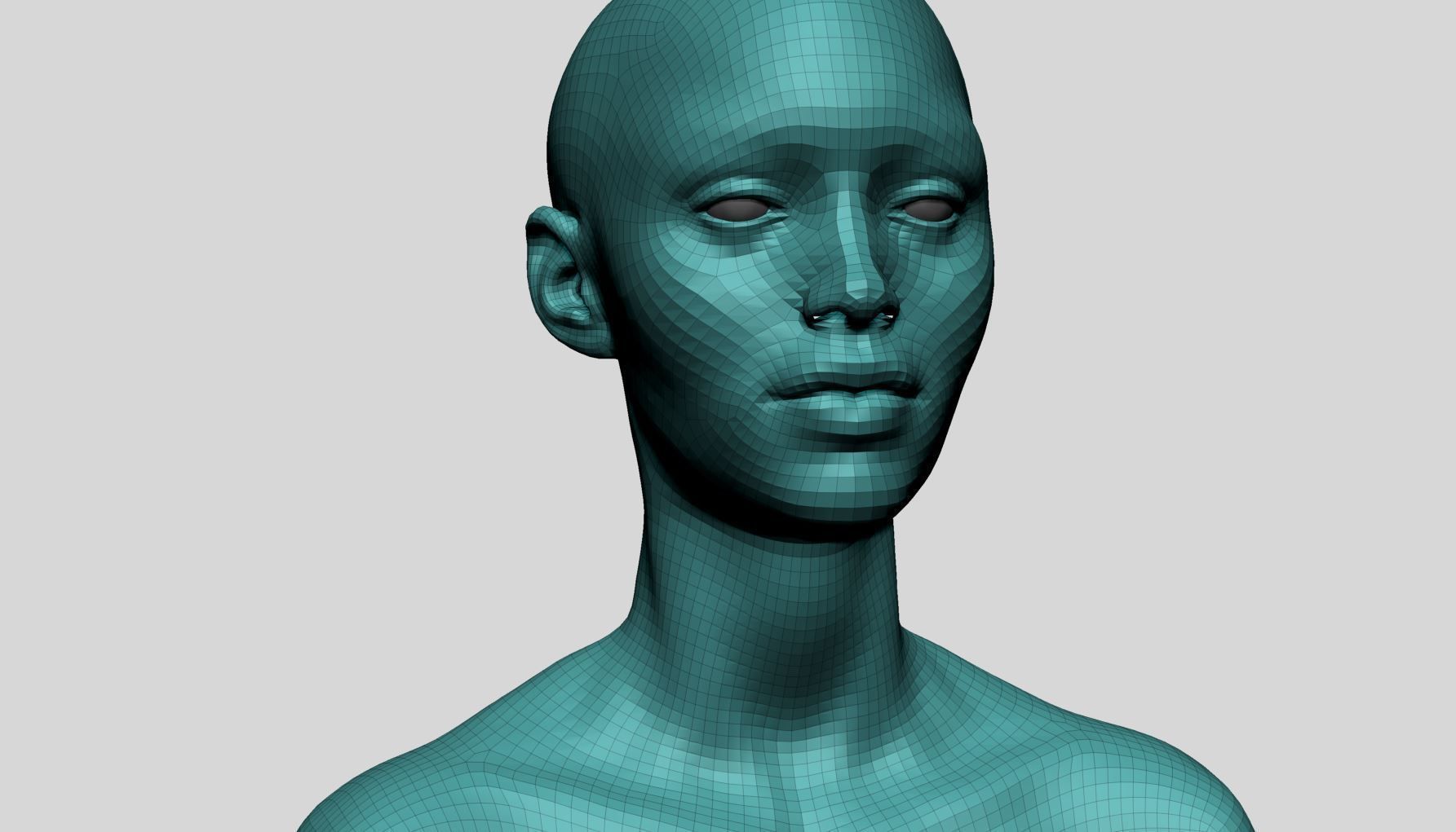 Female Head Basemesh v2 3D model_11