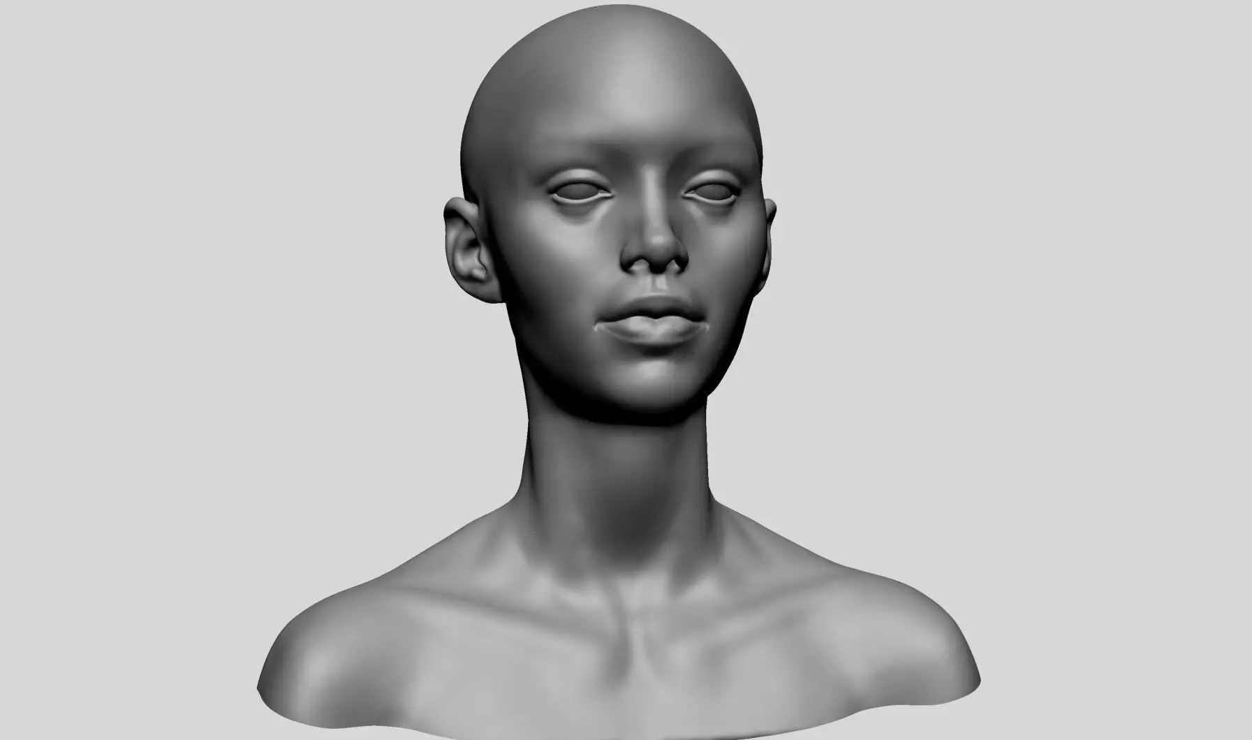 Female Head Basemesh v2 3D model_0
