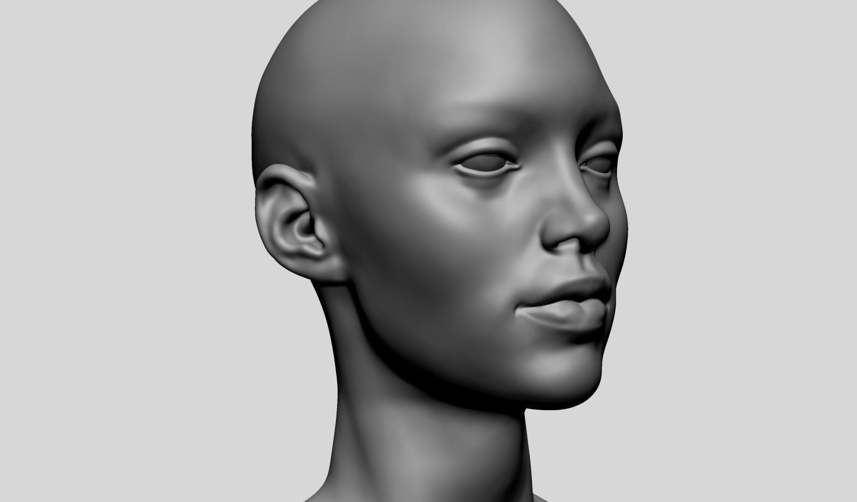 Female Head Basemesh v2 3D model_9