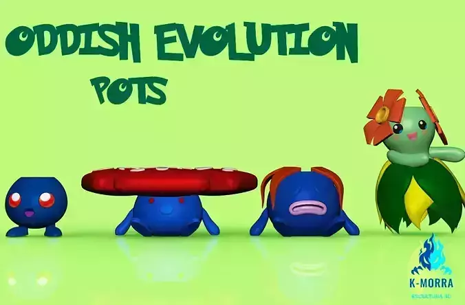 Pokemon Oddish evolution pots pack