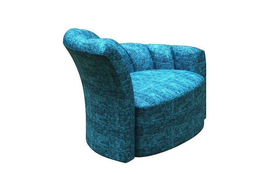 Armchair upholstered chair Low-poly 3D model_2