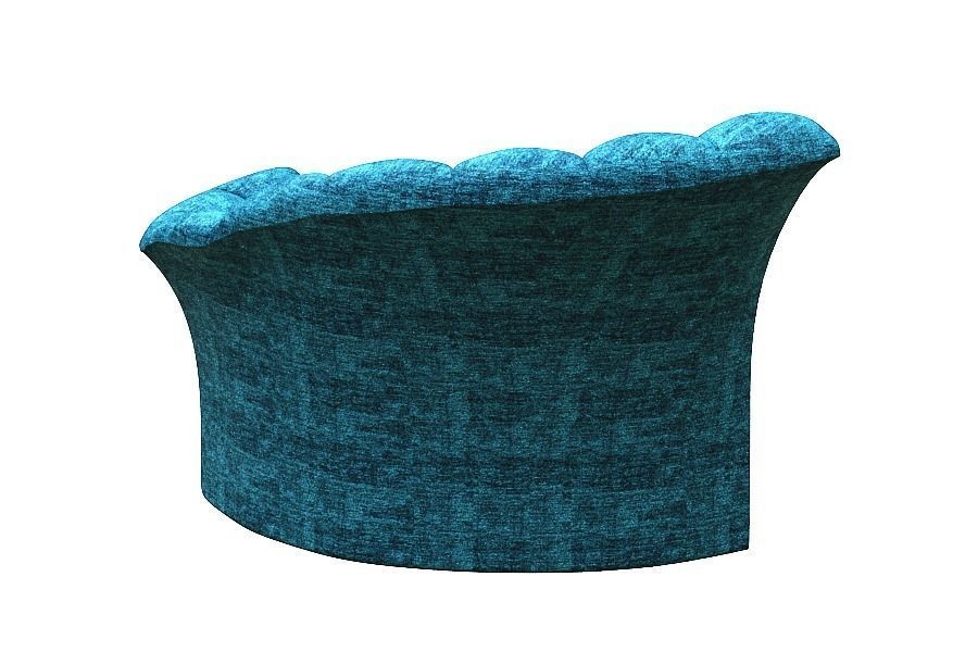 Armchair upholstered chair Low-poly 3D model_3