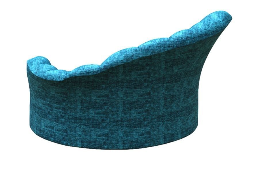 Armchair upholstered chair Low-poly 3D model_4