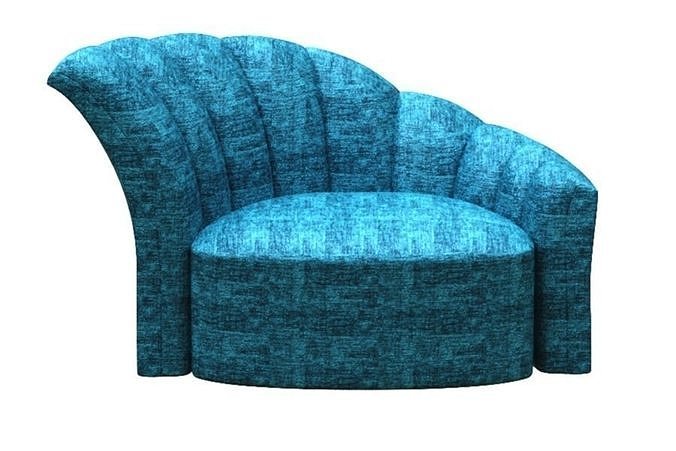 Armchair upholstered chair Low-poly 3D model