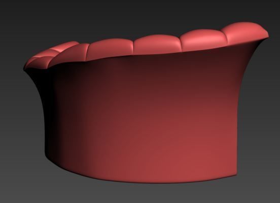 Armchair upholstered chair Low-poly 3D model_8