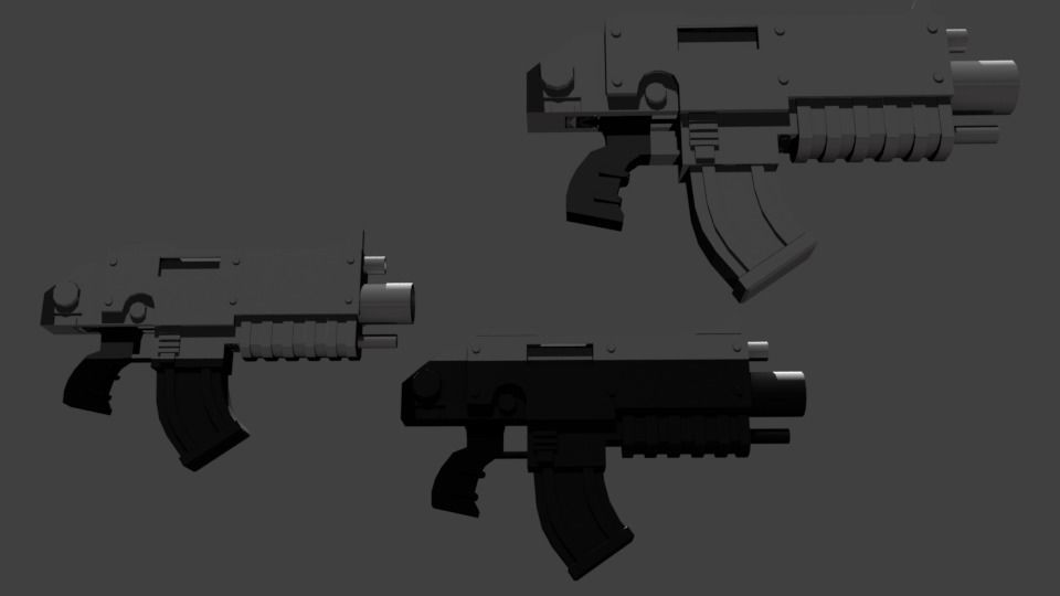 Warhammer 40k Bolter  Low-poly 3D model_3