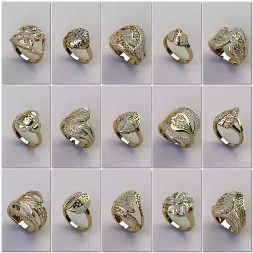 74 Files - Women Ring Womens Rings With Stone Models  3DM