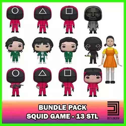 Kit Bundle Pack 13 STL Round 6 Squid Game Netflix Funko Pop 3D 3D print model Kit Bundle Pack 13 STL Round 6 Squid Game Netflix Funko Pop 3D 3D print model