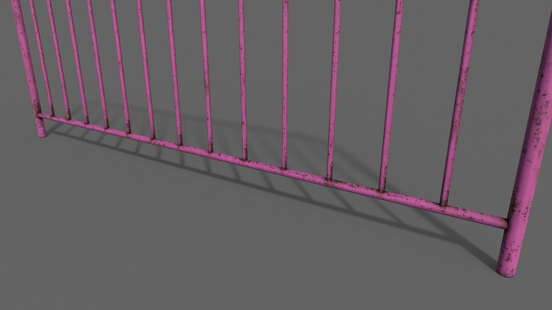 PBR Pedestrian Guard Rail V1-Clean-Rusty Low-poly 3D model_23