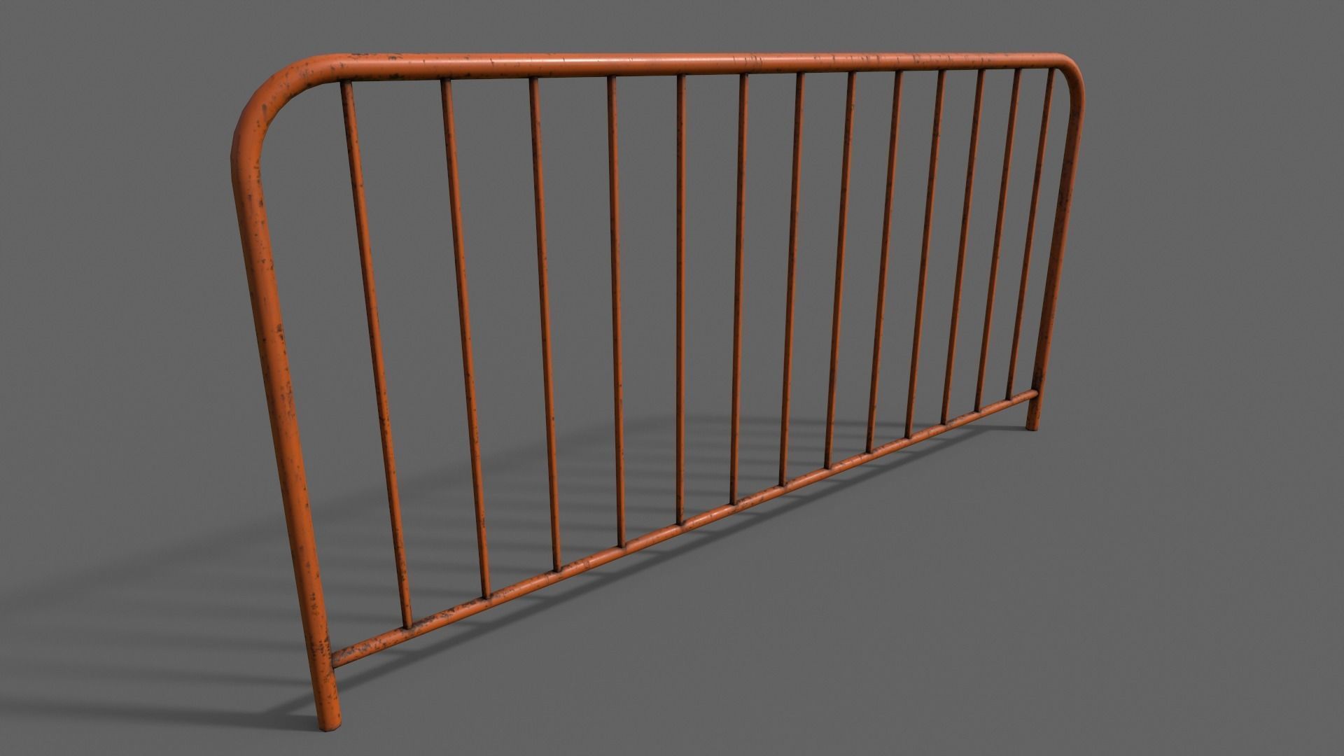 PBR Pedestrian Guard Rail V1-Clean-Rusty Low-poly 3D model_20
