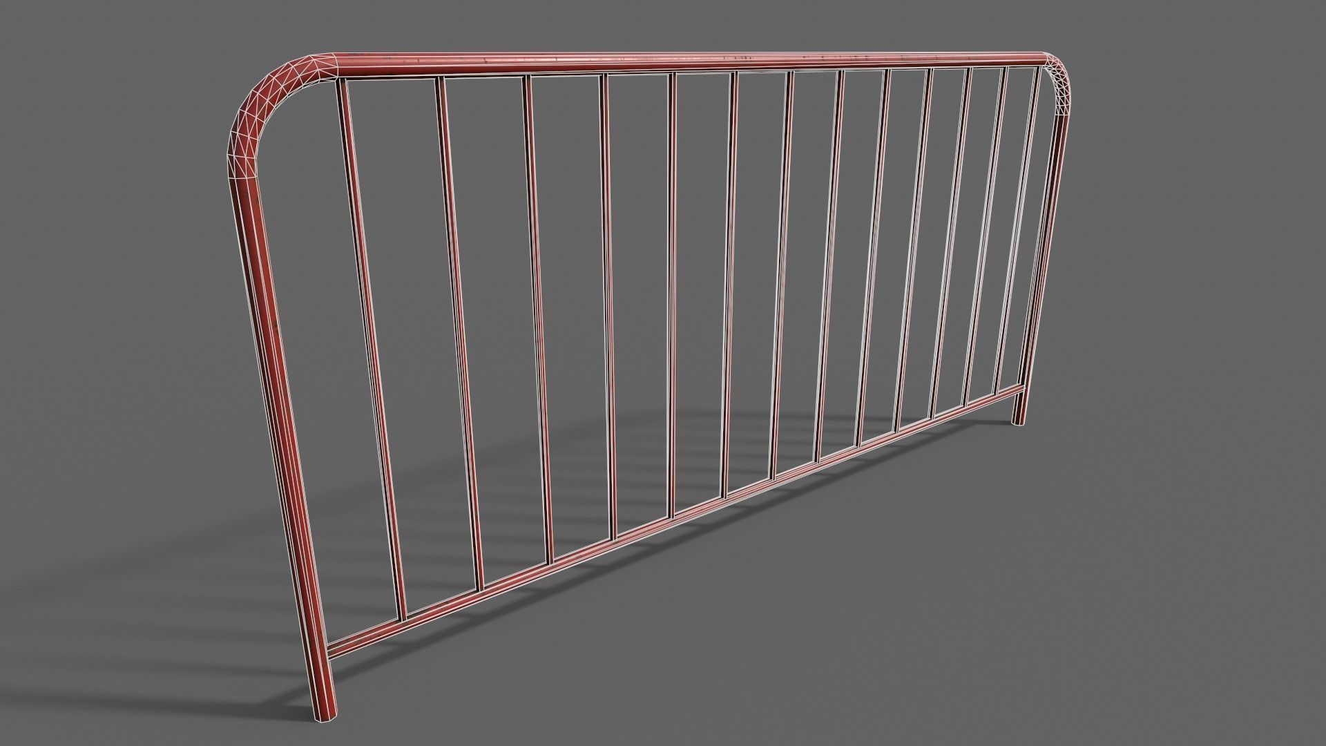 PBR Pedestrian Guard Rail V1-Clean-Rusty Low-poly 3D model_27