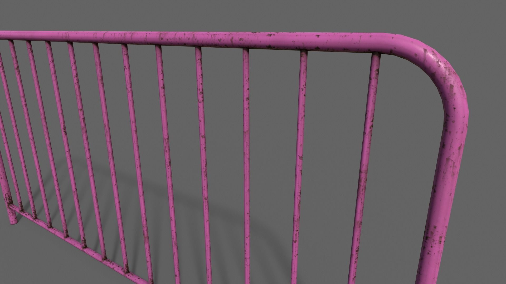 PBR Pedestrian Guard Rail V1-Clean-Rusty Low-poly 3D model_22