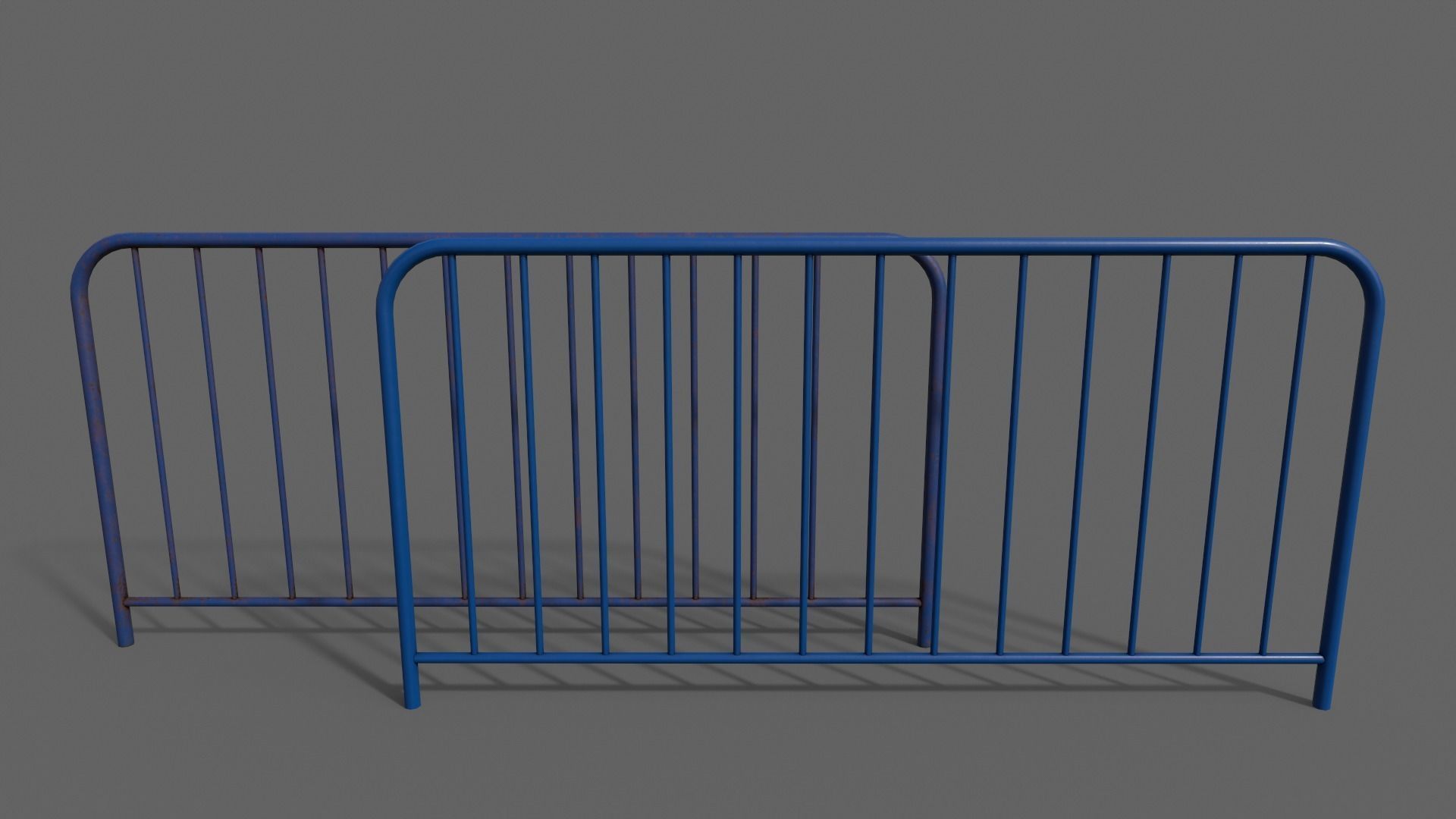 PBR Pedestrian Guard Rail V1-Clean-Rusty Low-poly 3D model_3