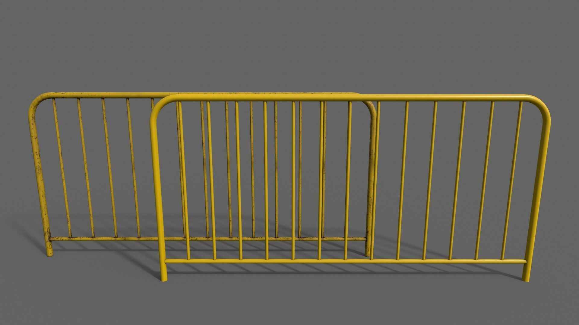 PBR Pedestrian Guard Rail V1-Clean-Rusty Low-poly 3D model_11