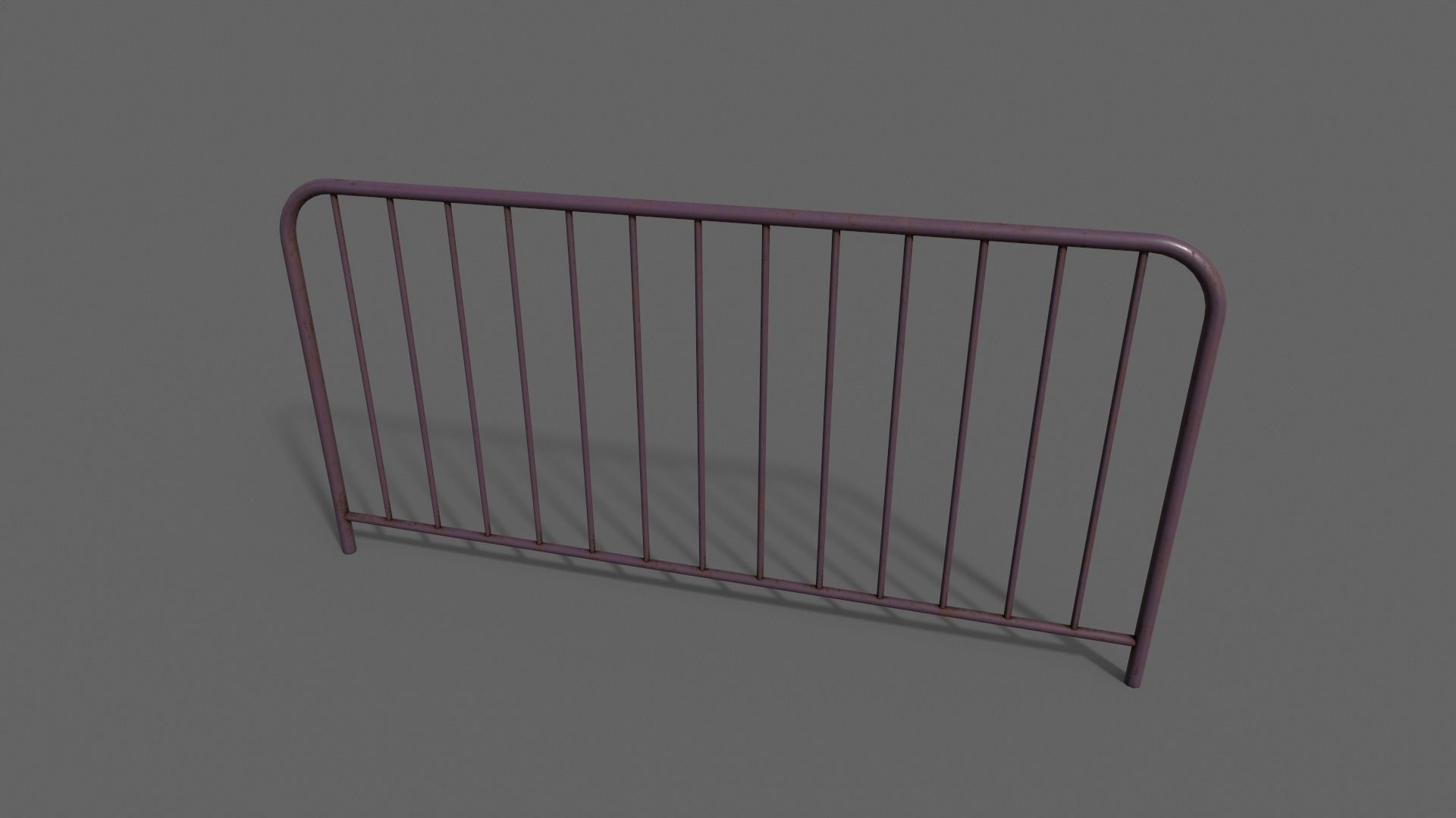 PBR Pedestrian Guard Rail V1-Clean-Rusty Low-poly 3D model_25
