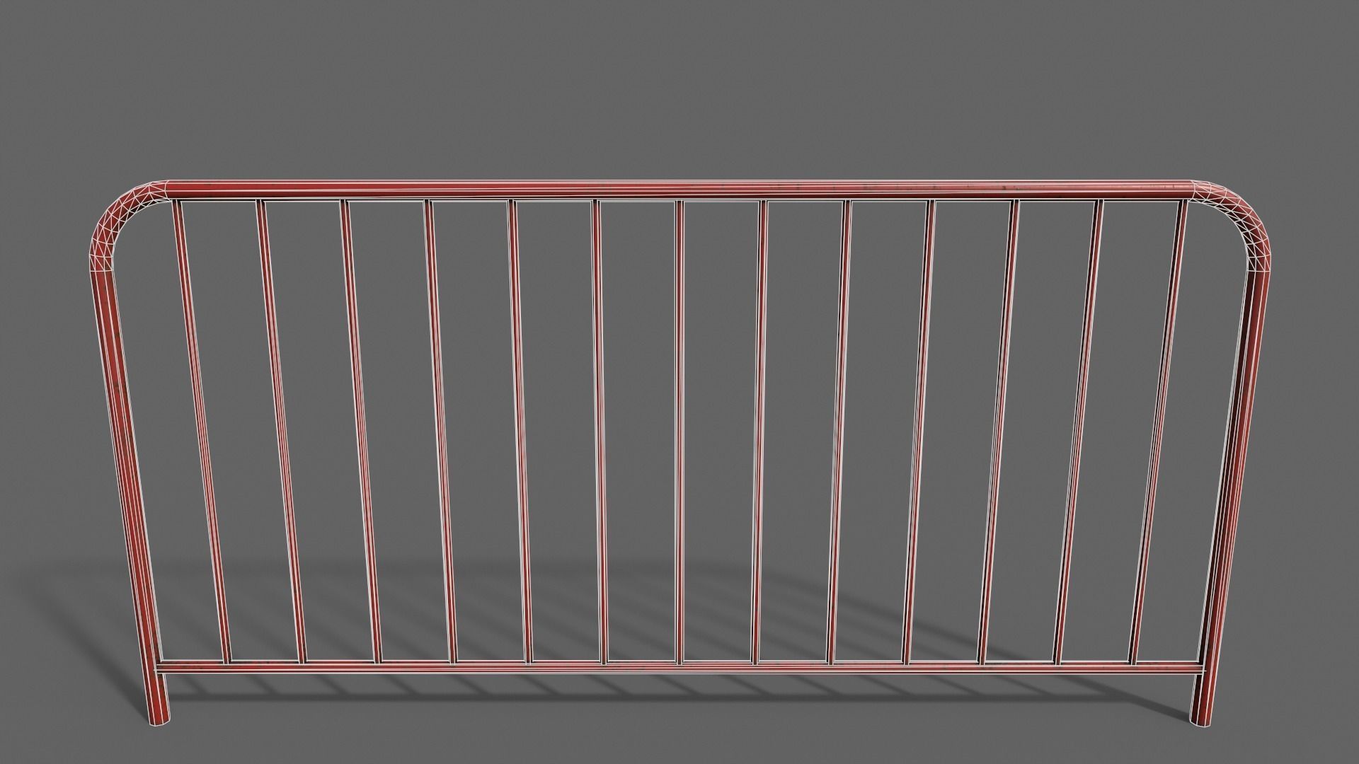 PBR Pedestrian Guard Rail V1-Clean-Rusty Low-poly 3D model_26
