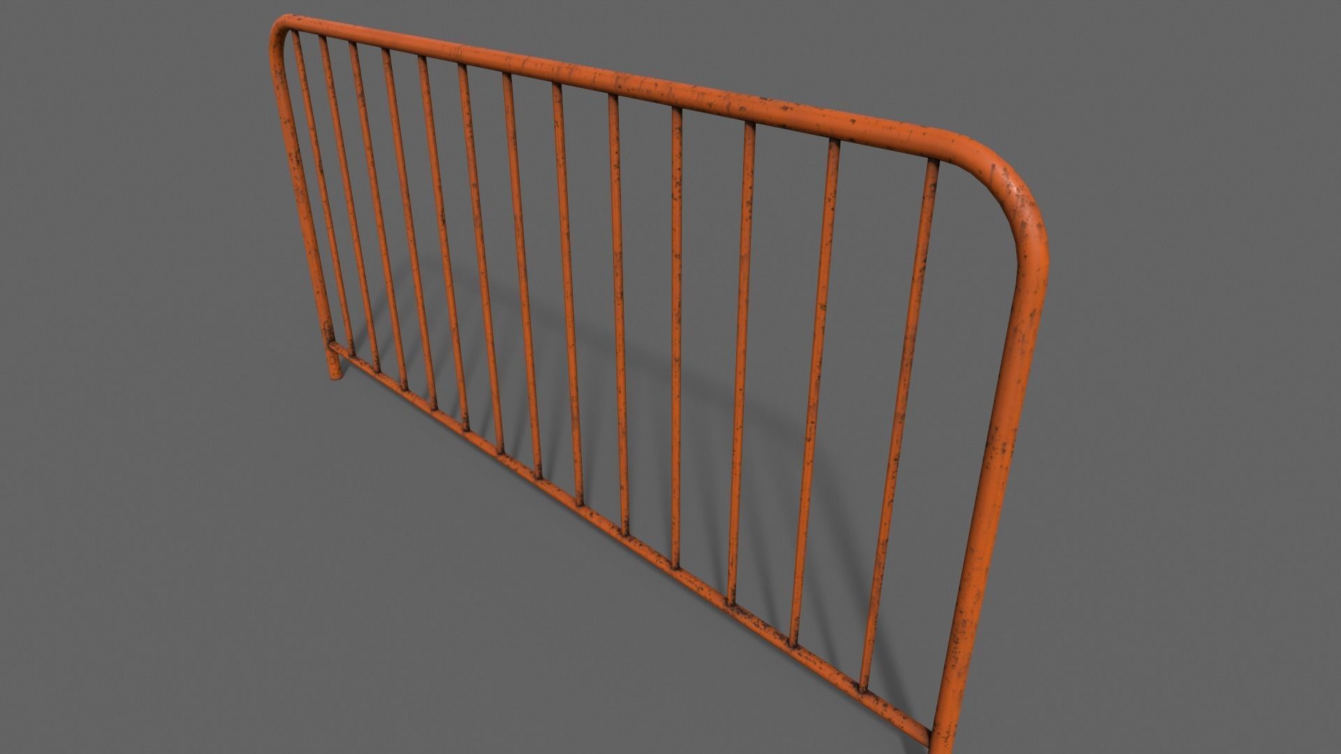 PBR Pedestrian Guard Rail V1-Clean-Rusty Low-poly 3D model_21