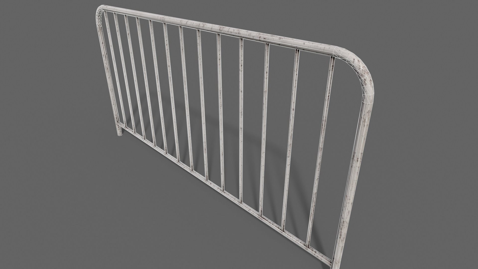 PBR Pedestrian Guard Rail V1-Clean-Rusty Low-poly 3D model_28